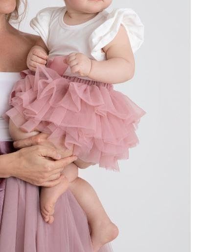Image of Baby Girls Tutu Bloomers Diaper Cover Cotton Tulle Bloomers and Headband Set