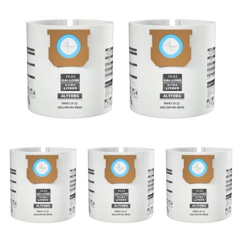 Image of for Shop Vac Bags 15-22 Gallon, Type G 90663 9066300; Type J 90673 9067300 and VF2008 High-Efficiency Disposable Dust Collection Vacuum Filter Bags 5 Pack