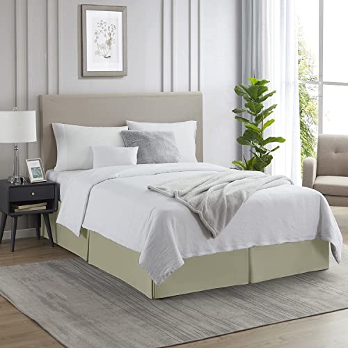 Image of Nestl Green Bed Skirt King Size - King Bed Skirt 14 Inch Drop - Brushed Microfiber Bed Skirts - Hotel Quality Pleated Bed Skirt - Shrinkage & Fade Resistant