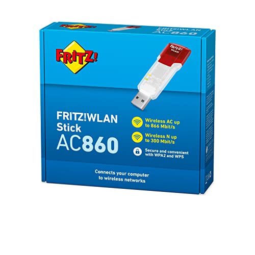 AVM FRITZ!Wifi-stick AC 860 (866 MBit/s (5 GHz), 300 MBit/s, WLAN N, 2,4 GHz, WPA2, internationale versie), rood/wit… - Afbeelding 3