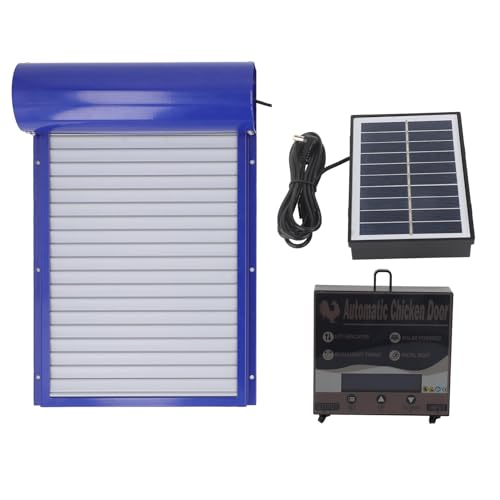 YDuupxe Abridor de Puerta Solar para Gallinero con Control de Temporizador, Aluminio Ligero y Plástico, Automatizado para Pollos y Patos