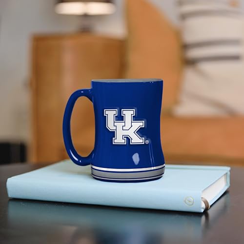 Image of Logo Brands NCAA Kentucky Wildcats 14oz Ceramic Relief Mug with Team Logo and Elongated Handle