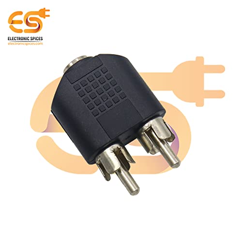 Image of Electronic Spices 3.5mm Female to 2 RCA Male Dual Splitter Interface Audio Connector Pack of 20pcs