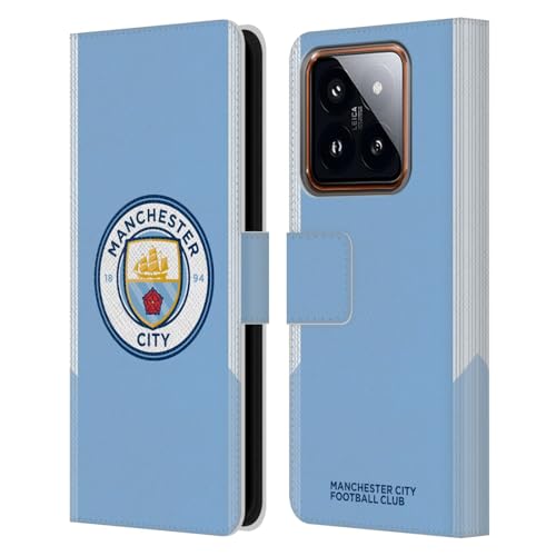 Head Case Designs Officially Licensed Manchester City Man City FC Home Badge Kit 2017/18 Leather Book Wallet Case Cover Compatible with Xiaomi 14