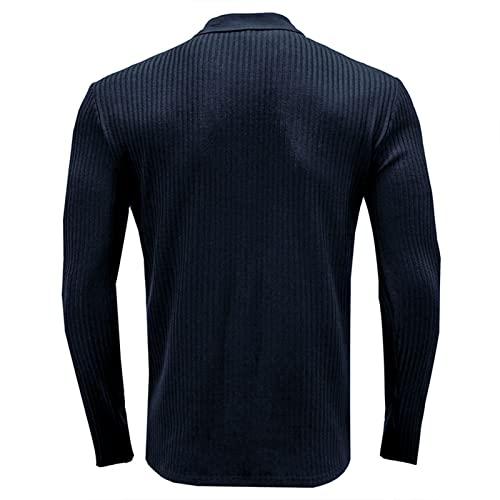 NJNJGO Camisetas masculinas com nervuras musculares stretch slim fit manga longa treino camisas polo