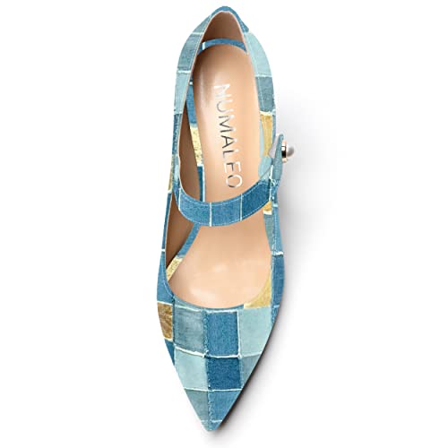 NUMALEO Womens Party Wedding Pointed Toe Patent Casual Block High Heel Pumps Dress Shoes 4 Inch3