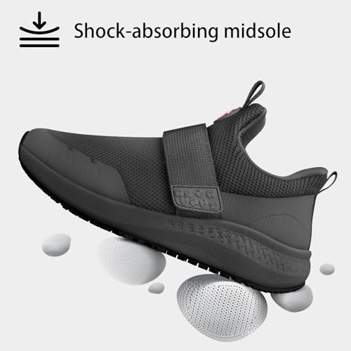 Image of Non Slip Work Shoes for Men Slip on Waterproof Kitchen Chef Restaurant Walking Sneakers Comfortable Food Service Working Footwear Leather Nursing Shoe