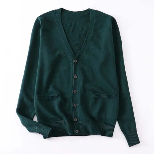 Men's Button Front V-Neck Cardigan Long Sleeve Casual Knit Sweater with Pockets2