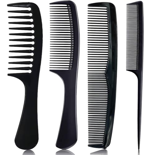 MOMENT 4 Pcs Hair Combs Set Fine Pro Tail Combs Salon Hair Styling Tools Hair Stylist Accessories Daily Use Strong Durable Anti Static for Men Woman