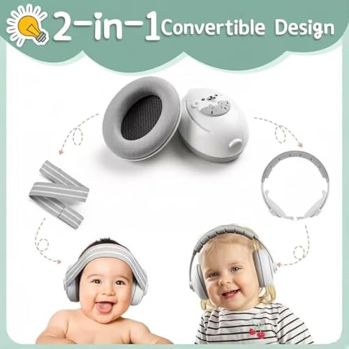 Image of Babies Hearing Protection Earmuffs for 0-48 Months, Adjustable Baby Ear Muffs with 2-in-1 Design | Comfortable Noise Reduction for Travel, Flight & Sleep - Ideal for Infants, Toddlers