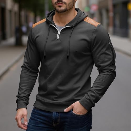 Zippered Hoodies for Men Unisex Lightweight Hoddie with Pockets Athletic Plain Fall Pullover Essentials3