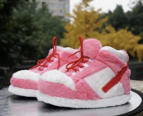 Image of Warm Furry Sneakers Slipper Comfy House Shoes Winter Plush Fuzzy Slipper Shoes For Women Men One Size Fits Most Fluffy Slides For Indoor Outdoor Bigfoot Gifts Houseshoes