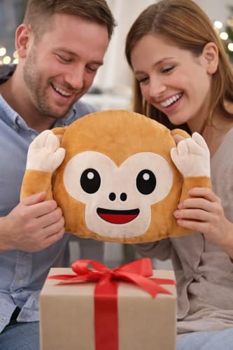 Image of Fun4you Soft Plush Toys Soft Monkey Plush Toy Pillow for Kids Cute Smiley Monkey Stuffed Animal Cushion, Super Soft Huggable Plush Pillow for Baby, Kids & Home Decor (Monkey Pillow Ear)