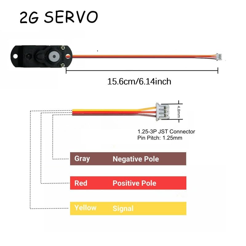 Image of 2PCS 2G Plastic Gear Mini Servo, 3.7-5V RC Micro Digital Servos Kit for RC Helicopter Airplane Car Boat & Robot Parts (JST Connector)