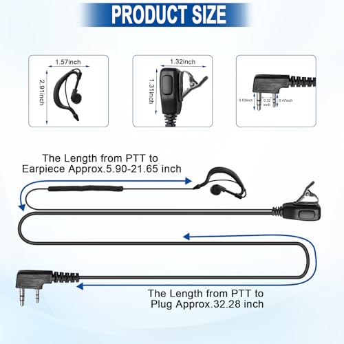 Auriculares walkie talkie tipo G de 2 pines para solucionar fallos de audio en radiocomunicación 3