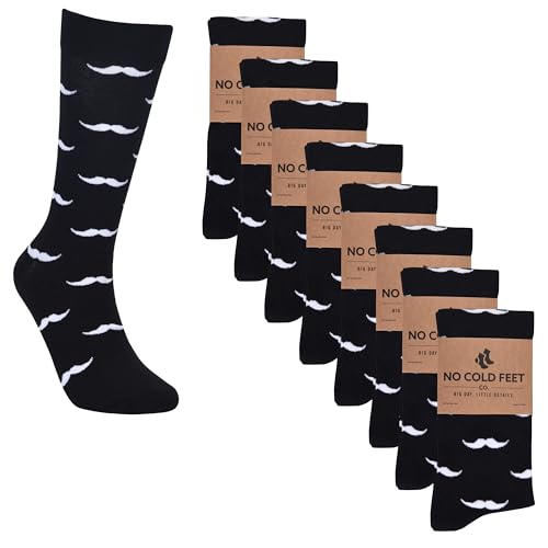 Fun Colorful Novelty Socks for Men for Dress Casual Formal Groomsmen Wedding, 8-Pack