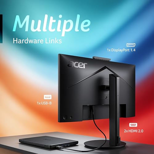 Image of Acer Smartchoice CB272U D6 27 Inch WQHD 2560x1440 IPS Professional Monitor, 120Hz, 1ms VRB, 5MP Webcam, HDR10, DCI-P3 90%, Delta E<1 Colour Accuracy, Ergo Stand, PIP /PBP, AdaptiveSync, Speakers