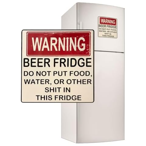 ​Warning Beer Fridge Magnet Funny Beer Fridge Stickers Magnet Stickers DO NOT Put Food, Water, OR Other in This Fridge for Home Bar Decorations Cover