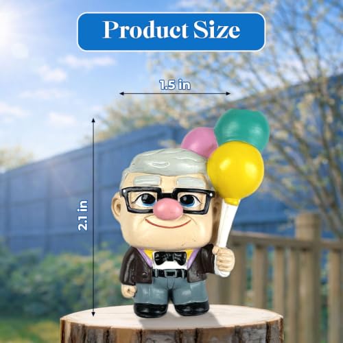 Image of GENANY 3D Anniversary Love Car Air Freshener Vent Clip, Hand Painted Heartwarming Elderly Figure Design with Colorful Balloons, Family Memory Automotive Freshener, Anniversary Car Accessories Gift