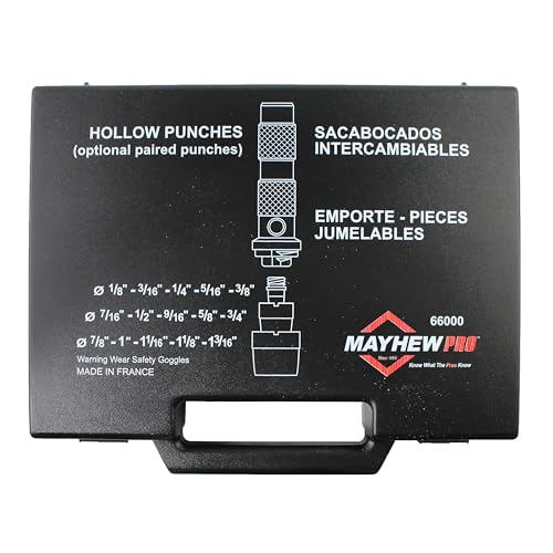 Image of Mayhew Tools 66000 Hollow Punch, 16-Piece Set, Black