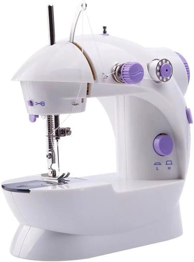Naaimachine 2-snelheden dubbele draad draagbare elektrische huishoudelijke multifunctionele naaimachine met licht - Image 4