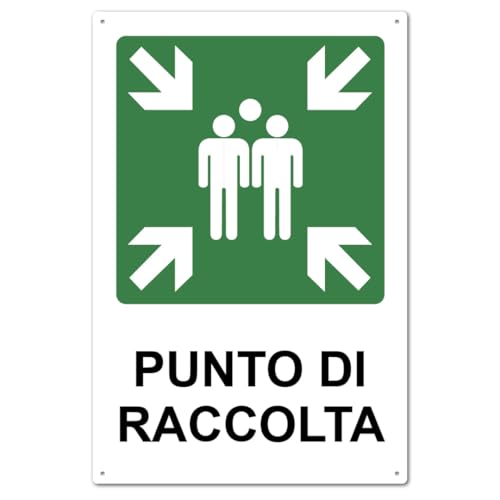 AGRICOM Cartello Punto di Raccolta 20x30 cm per Esterni e Interni | Segnaletica di Sicurezza e Protezione in Polipropilene | Con Biadesivo e Fori per Fissaggio | Resistente Agenti Atmosferici