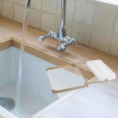 Cesto plegable para desagüe de cocina con filtro y malla blanca miniatura 5