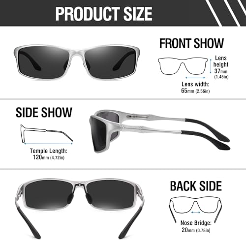 Image of DUCO Polarized Sunglasses for Men 100% UV400 Protection Metal Frame Driving Men's Sun Glasses