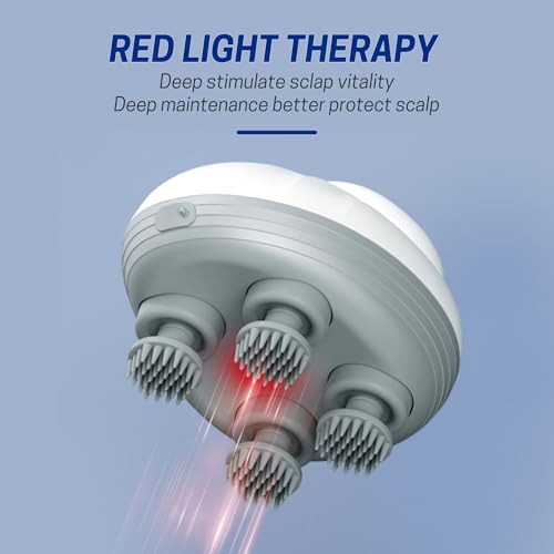 Image of Brago Elevate Scalp Massager | Head Massager with Red Light Therapy for Hair Growth | 96 Silicon Kneading Points, Detachable Heads, 3 Modes, Type-C Charge | Stress Relief and Relaxation