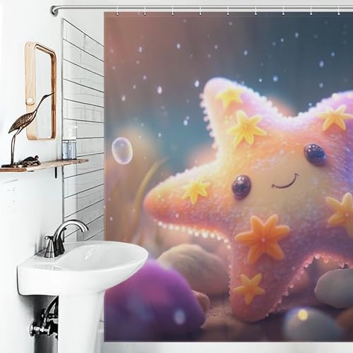 Rideau de douche imperméable Starpoisson en polyester pour éviter l'eau au sol - 6