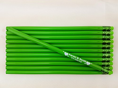 lápices redondos personalizados HB 12 unidades verde claro miniatura 3