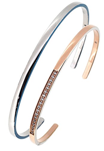 [ザニポロタルツィーニ] Zanipolo Terzini カラー ジルコニア ダイヤモンド サージカルステンレス ペアバングル カップル 2個セット