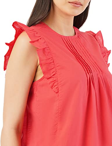 Image of FYLTR Women's Casual Fashion Top -Ruffled Collar & Sleeves, Front Pleat Design
