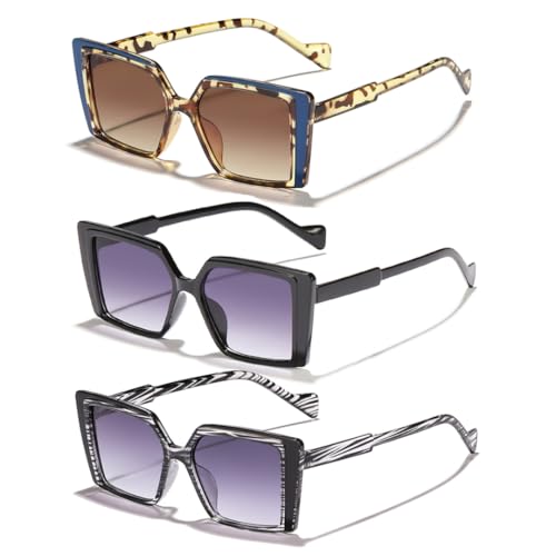 Lunettes de soleil rectangulaires en acétate supérieur et finition vintage