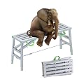 Scaffolding Step Ladders with 600lbs Load Capacity, Heavy Duty Adjustable Work Platform with Non-Slip Feet, Foldable Tower Ladder Stool Bench for Car Washing,Repairing,Painting