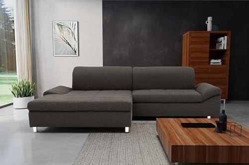 DOMO. collection Ecksofa Mika, Couch in L-Form, Polsterecke, Longchair Links, 260 x 178 x 80 cm (BxTxH), anthrazit