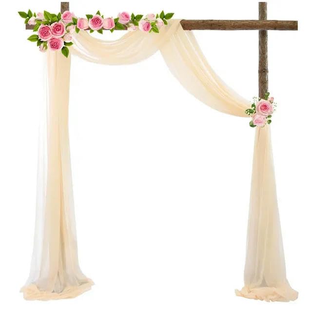 Hochzeitsbogen Drapierung Chiffon Stoff Brautbogen Vorhänge Grün Hochzeit Bogen Chiffon Sheer Vorhänge für Dusche Geburtstag Party Hintergrund Vorhänge Weihnachten Dekoration Heimbedarf