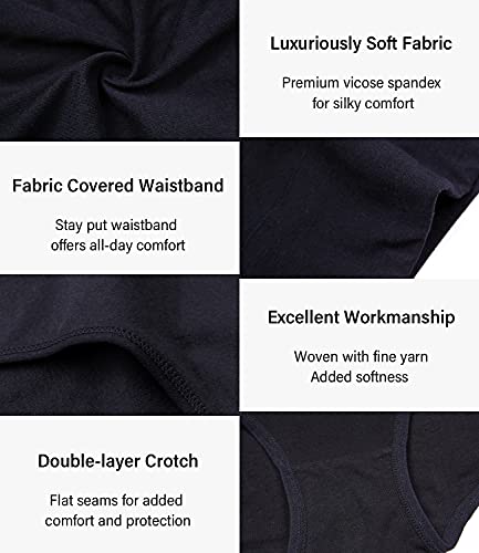 Image of wirarpa Women's Modal Underwear Soft High Waist Briefs Ladies Panties 4 Pack (Regular & Plus Size)