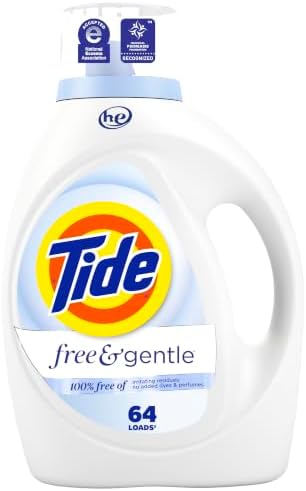 Tide Free & Gentle Liquid Laundry Detergent, 64 Loads, 84 fl oz, ...