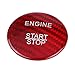 Bilinli Couverture de Bouton de démarrage de Voiture Autocollant de Moteur en Fiber de Carbone pour Mercedes Benz A B C GLC GLA CLA ML GL(Red)