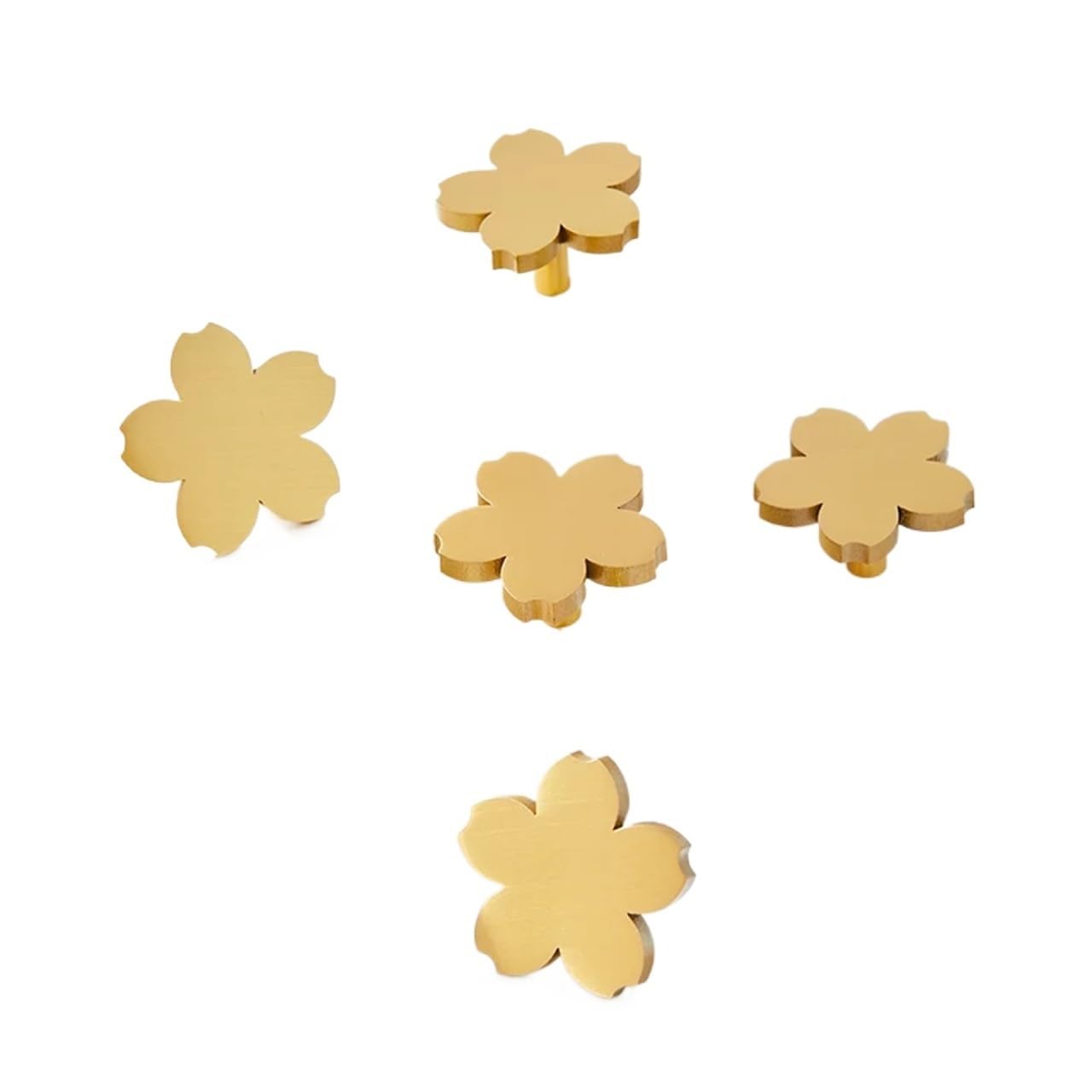 Yangshe Brass Gold Cabinet Knobs 39mm Round Drawer Pulls for Kitchen Dresser Wardrobe