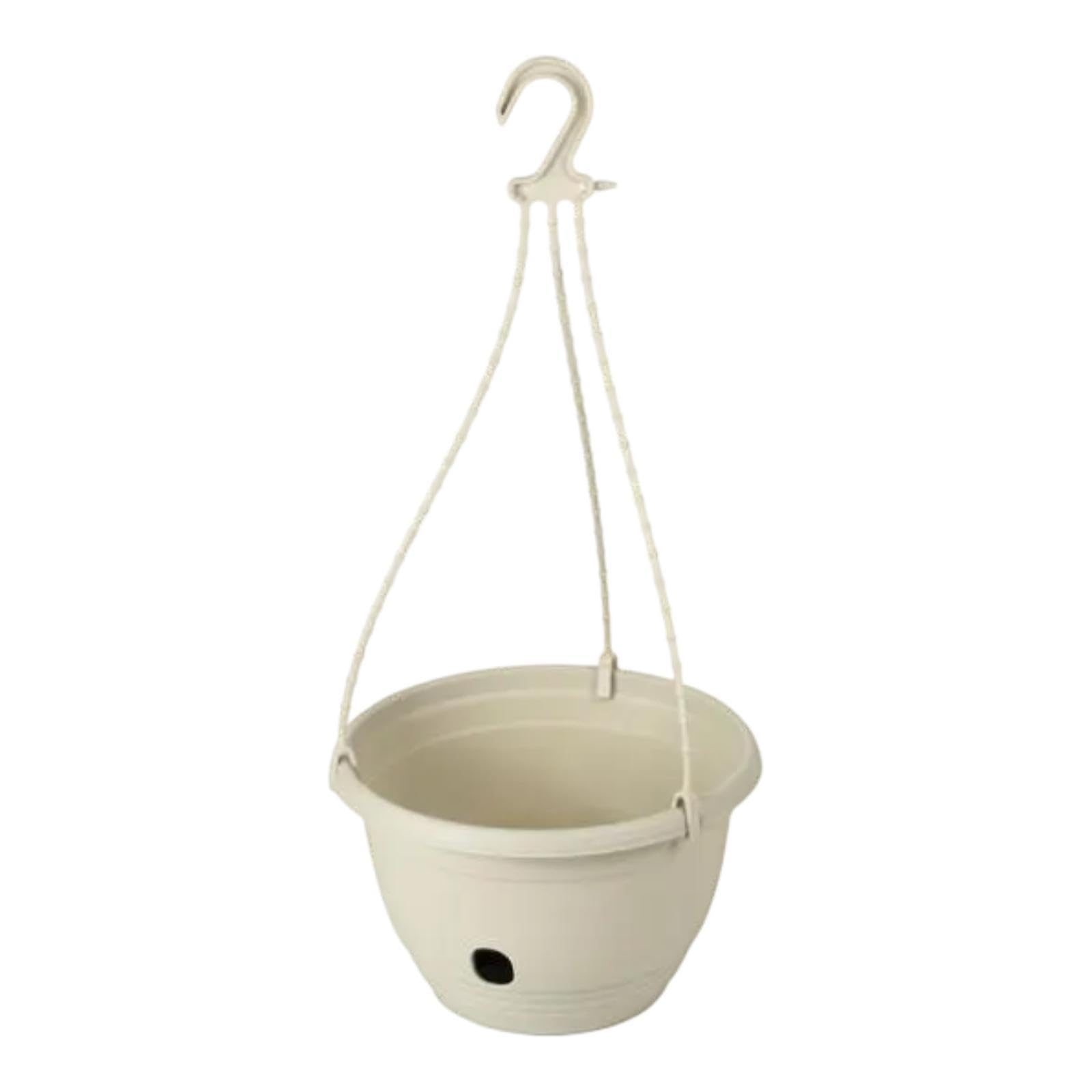 UJEAVETTE Self Watering Hanging Planter Sturdy Flower Pot for Terrace Courtyard Window White-image-26