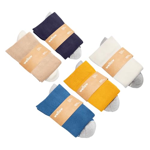 Image of Wellow Knee High Compression Socks for Men & Women, 18-25 mmHg Made with Viscose from Bamboo, Nurses & Pregnancy Support - Multi-Pack