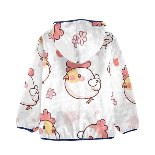 Cute Chicken Girls Fleece Jacket Girls Fall Jacket Girls Zip Up Hoodie Girls Sherpa Jacket 2-10T2