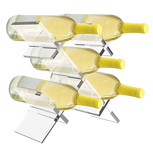 Soporte para 5 botellas de vino de acrílico transparente miniatura 2