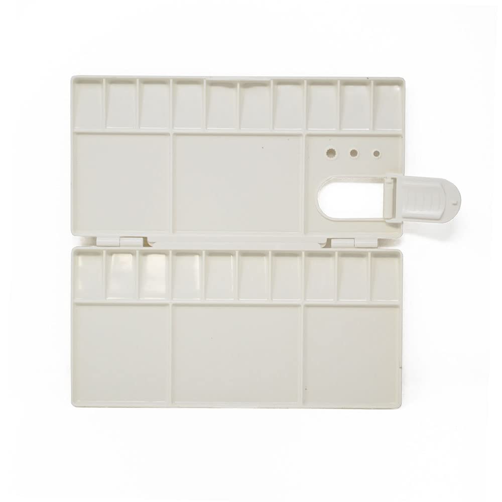 The Art Shop Skipton White Plastic Folding Painting Palette With 25 Mixing Wells 21Cm