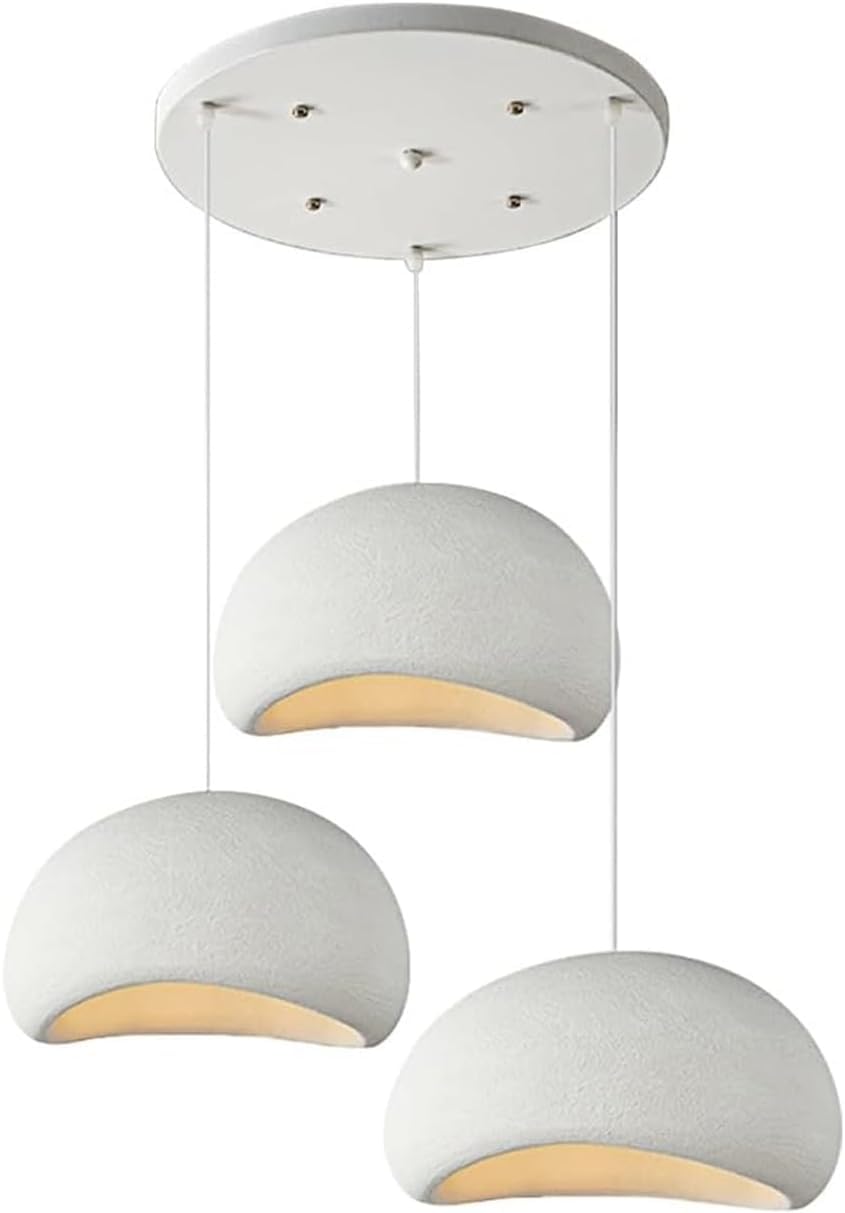 ITOSUI Modern 3-Light Pendant Lamp - Matte White Chandelier for Dining Room, Kitchen Island & Living Room - Japanese Wabi-sabi Style, E26 Base Ceiling Light Fixture A-1
