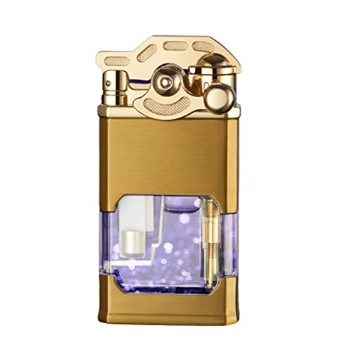 Briquet butane rétro en métal transparent pour cigares et sorties