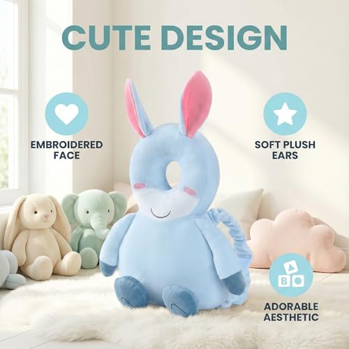 Image of Baby Head Protection Backpack - Soft Lightweight Fall Cushion for Toddlers During Crawling & Walking, Helps Ease Impact from Backward Tumbles(Donkey)