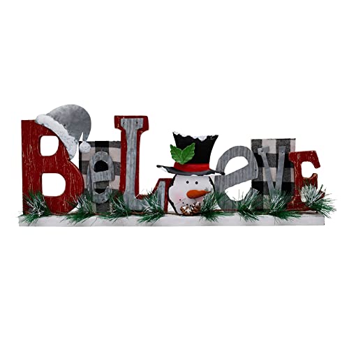 Holzbuchstaben "Believe", rustikale Holzbuchstaben, saisonaler Glauben-Schild, Buchstaben, Cutout, Glauben-Schild, freistehend, Weihnachts-Tischdekoration, Holzausschnitt-Wort mit Schneemannkopf Cover